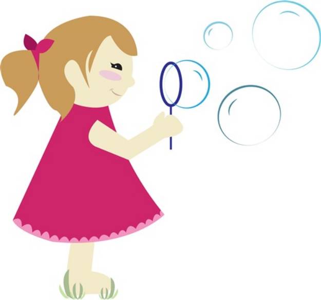 Picture of Girl & Bubbles SVG File