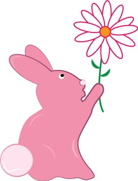 Picture of Bunny And Flower SVG File