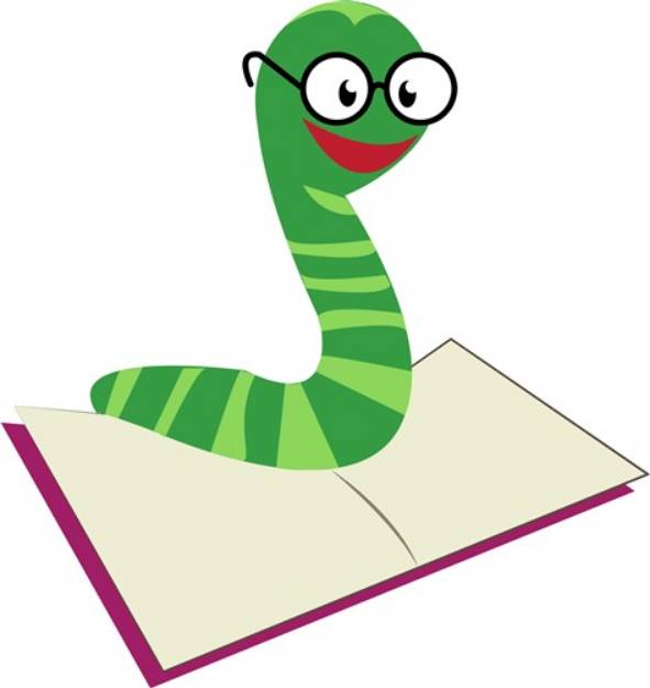 Picture of Book Worm SVG File