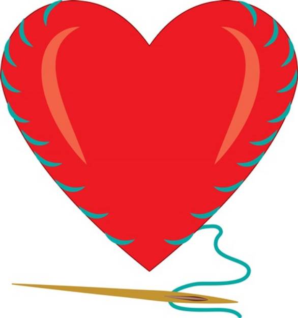 Picture of Sewing Heart SVG File