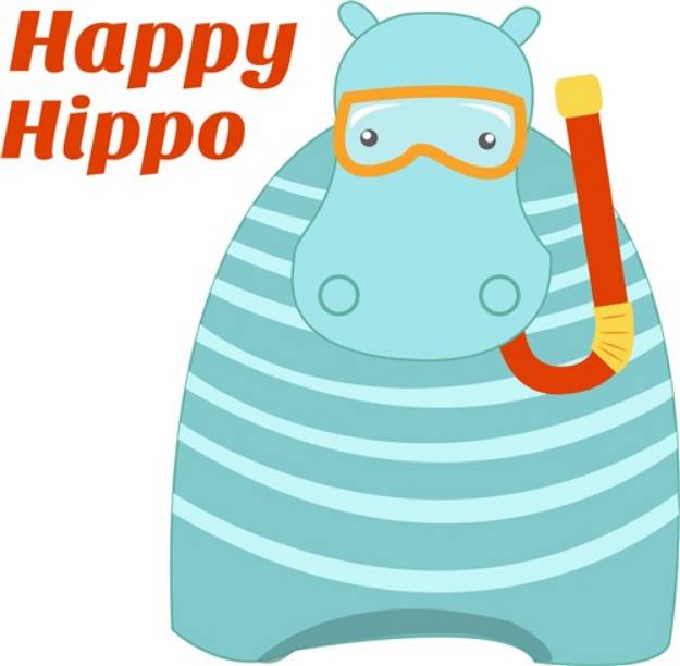 Picture of Happy Hippo SVG File