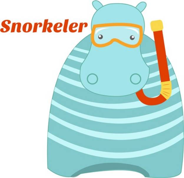 Picture of Hippo Snorkeler SVG File