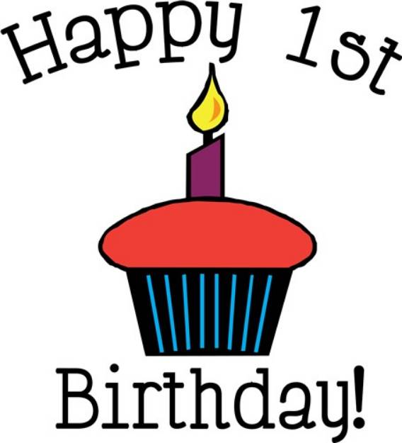 Picture of Happy 1st Birthday SVG File