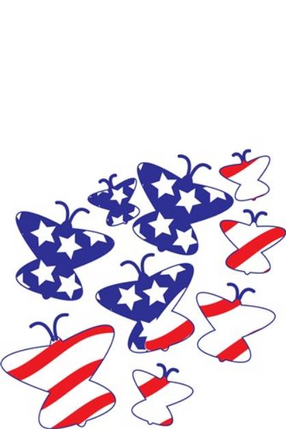Picture of Patriotic Butterflies SVG File