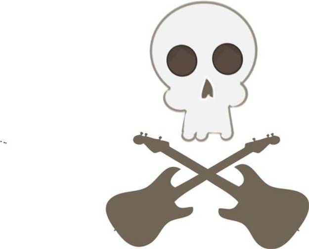Picture of Skull & Guitar Bones SVG File