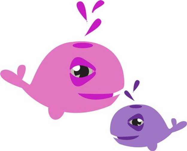 Picture of Cute Whales SVG File
