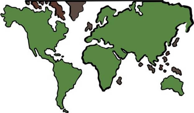 Picture of Flat Continents Map SVG File