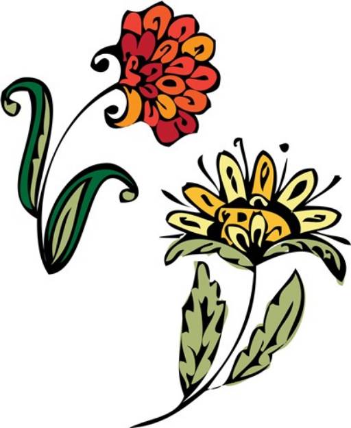 Picture of Stylized Flowers SVG File