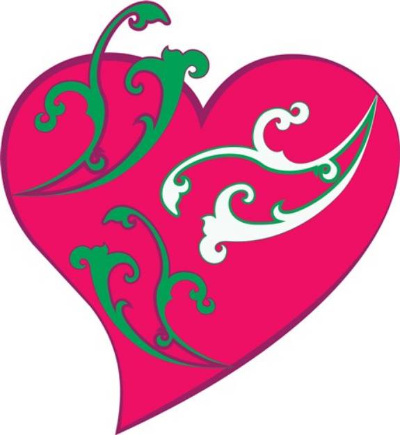 Picture of Swirl Heart SVG File
