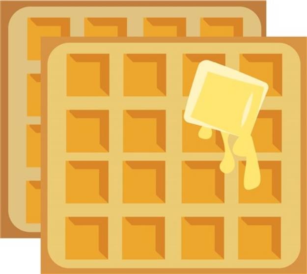 Picture of Buttered Waffles SVG File