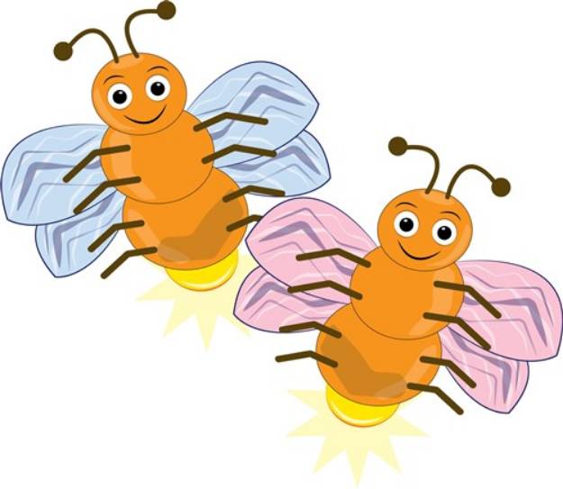 Picture of Two Fireflies SVG File