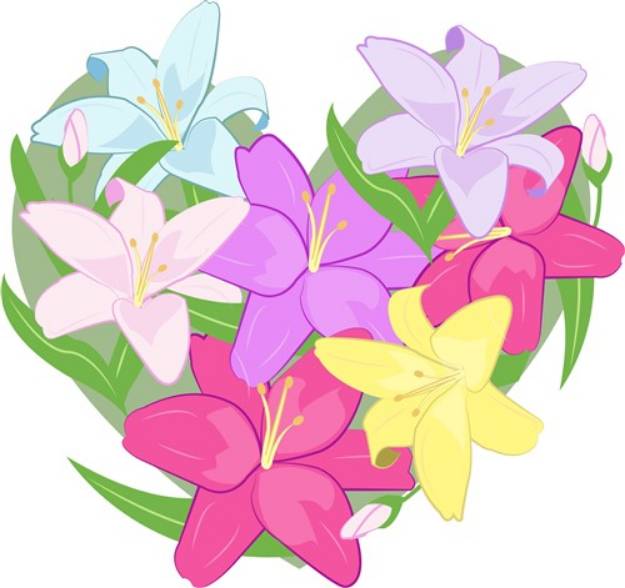 Picture of Lily Heart SVG File