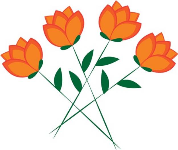 Picture of Orange Flowers SVG File