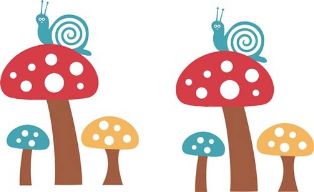 Picture of Snails & Mushrooms SVG File