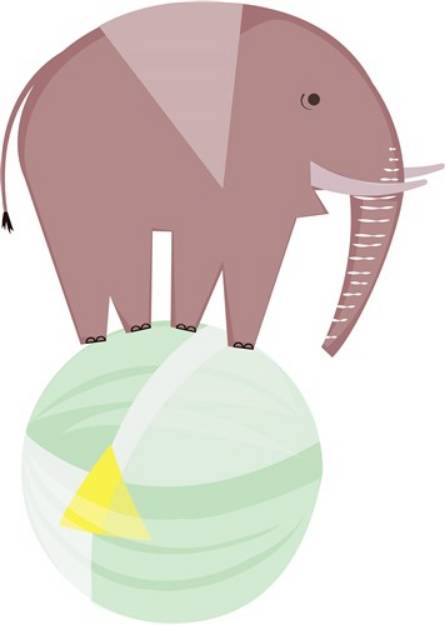 Picture of Elephant On Ball SVG File