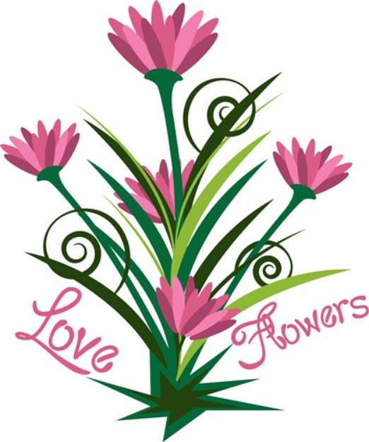 Picture of Love Flowers SVG File