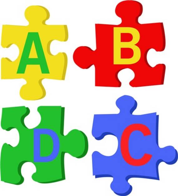 Picture of Puzzle Letters SVG File