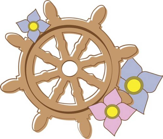 Picture of Ship Wheel Flowers SVG File