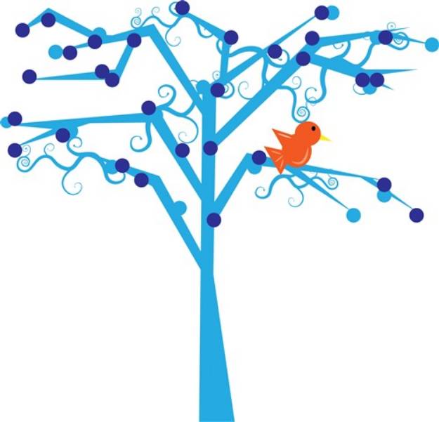 Picture of Bird In Tree SVG File