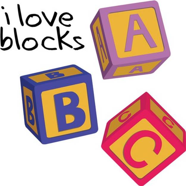 Picture of I Love Blocks SVG File