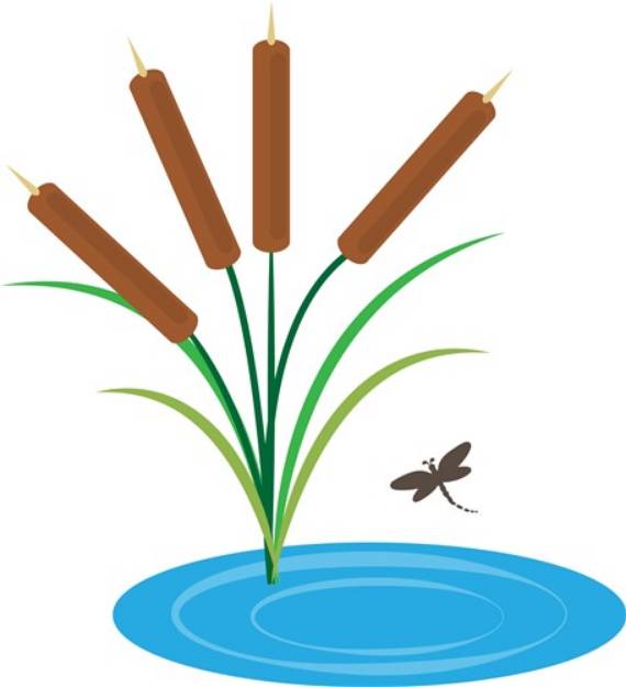 Picture of Cattail Pond SVG File