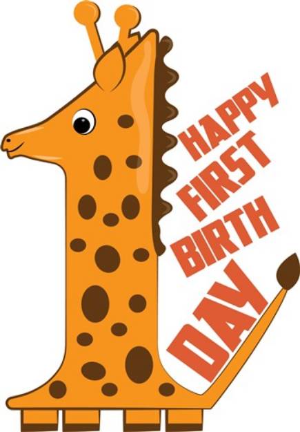 Picture of Happy First Birthday SVG File