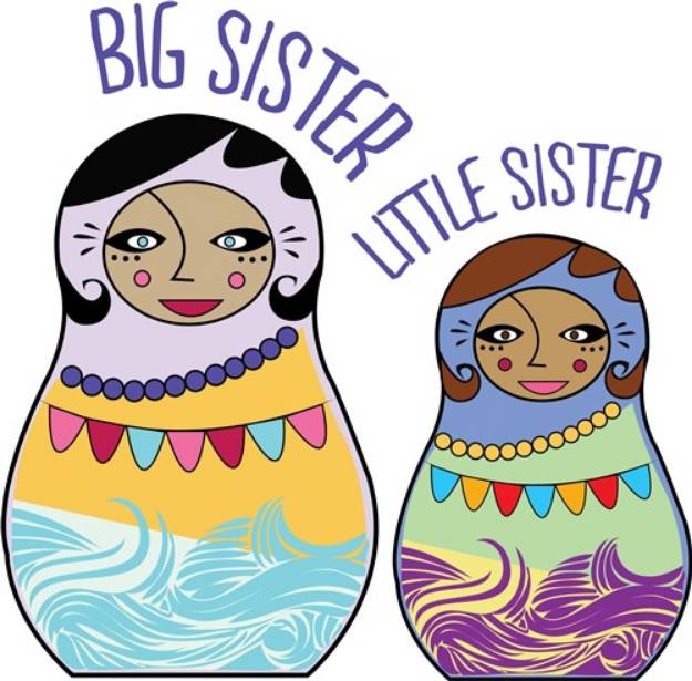 Picture of Big Sister Little Sister SVG File