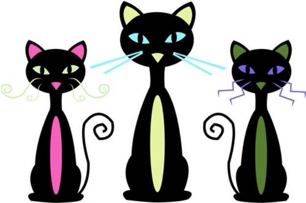 Picture of Three Cats SVG File