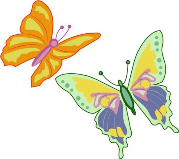 Picture of Colored Butterflies SVG File