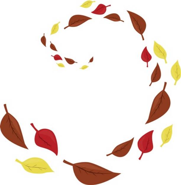 Picture of Swirl Leaves SVG File