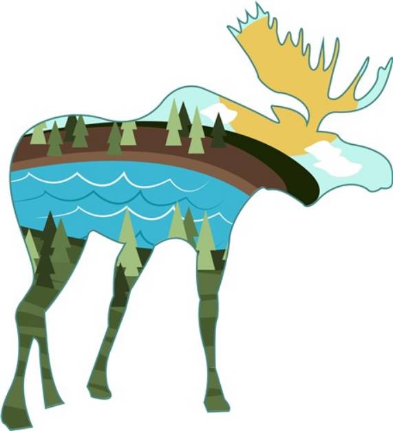 Picture of Landscape Moose SVG File