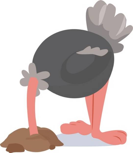 Picture of Ostrich Hiding SVG File