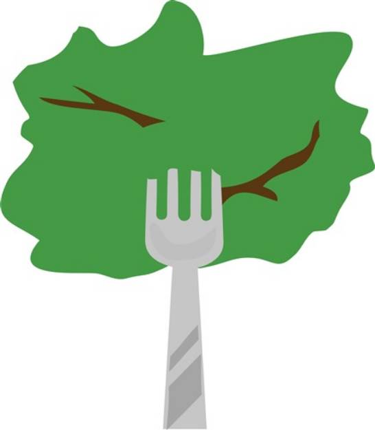 Picture of Lettuce On Fork SVG File