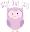 Picture of Wise Owl Says SVG File