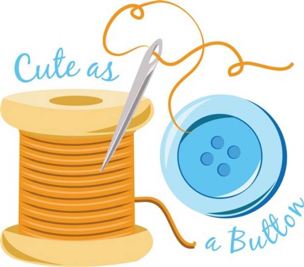 Picture of Cute As Button SVG File
