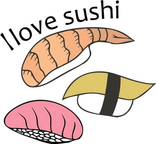 Picture of I Love Sushi SVG File