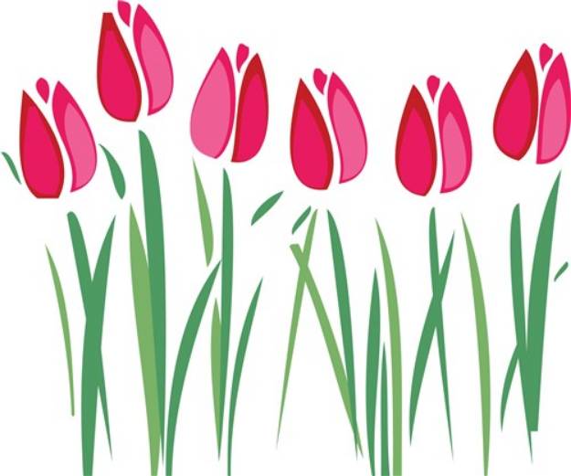 Picture of Row Of Tulips SVG File