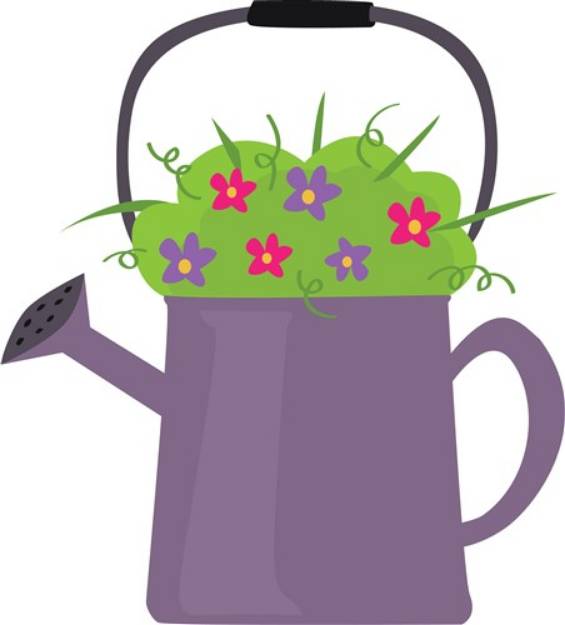 Picture of Water Can Flowers SVG File