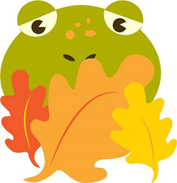 Picture of Frog In Leaves SVG File