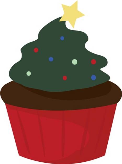 Picture of Holiday Cupcake SVG File