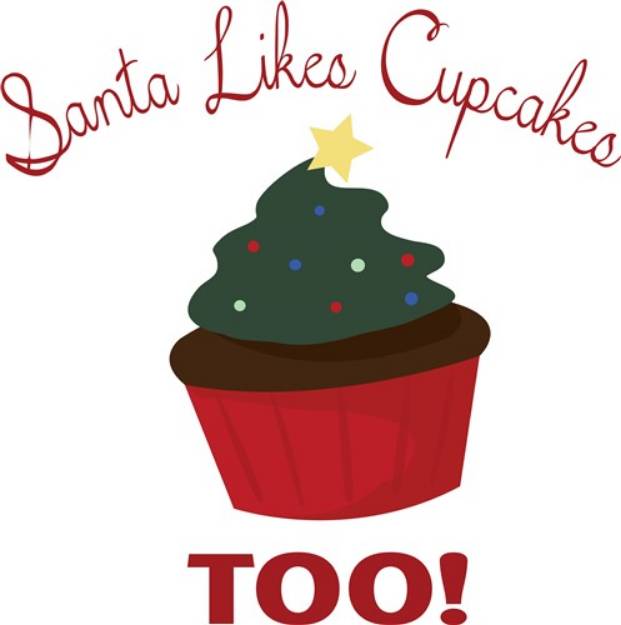 Picture of Santa Likes Cupcakes SVG File