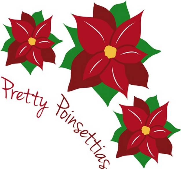 Picture of Pretty Poinsetias SVG File