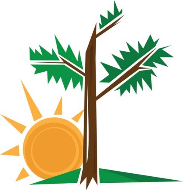 Picture of Tree & Sun SVG File