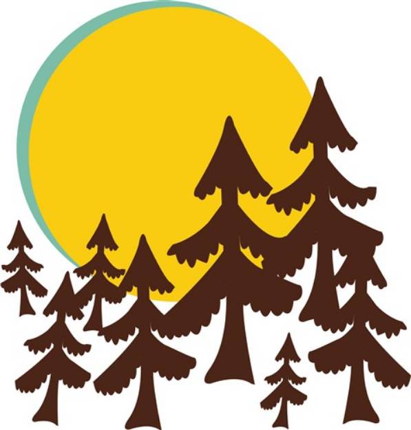 Picture of Moon & Trees SVG File