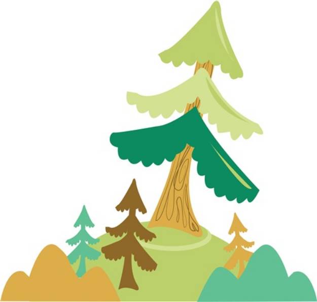 Picture of Tall Trees SVG File