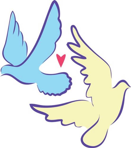 Picture of Two Doves SVG File