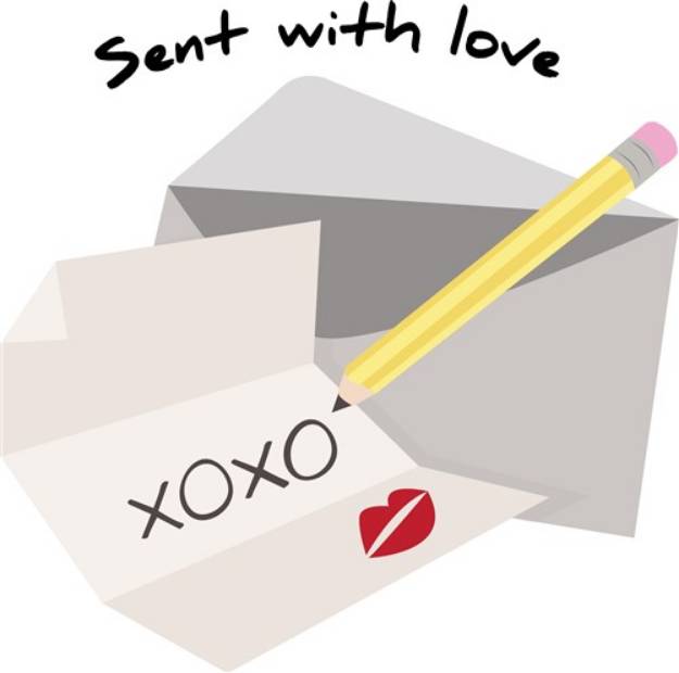 Picture of Sent With Love SVG File