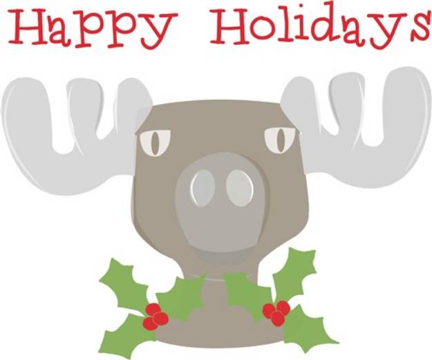Picture of Holiday Moose SVG File