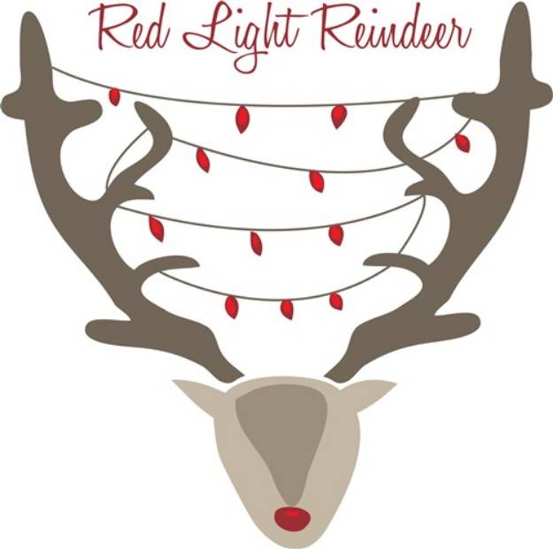 Picture of Red Light Reindeer SVG File