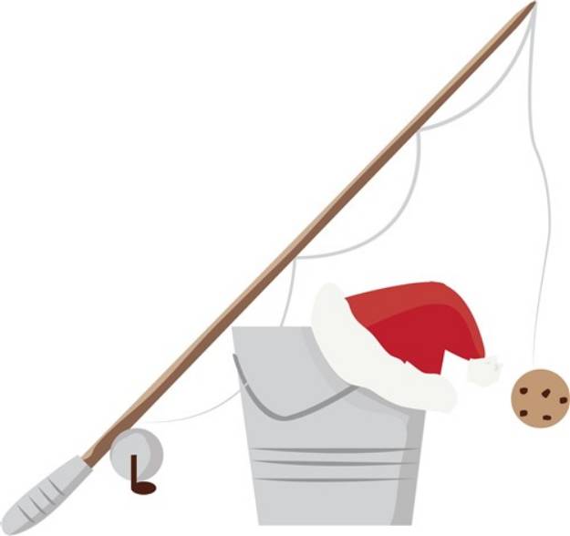 Picture of Santa Fishing SVG File